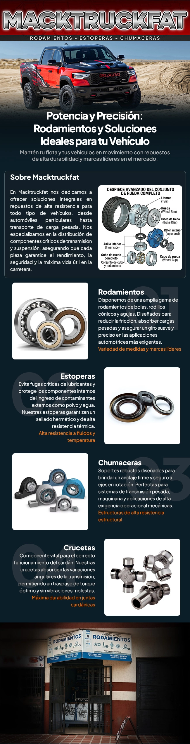 Macktruckfat Rodamientos Estoperas Chumaceras y Crucetas en San Crist&oacute;bal